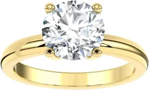 1 Carat - 2 Carat Lab Grown Diamond Solitaire Engagement Ring for Women |14K Yellow Gold Wedding Anniversary Band Ring | E-F Color and VS1 Clarity