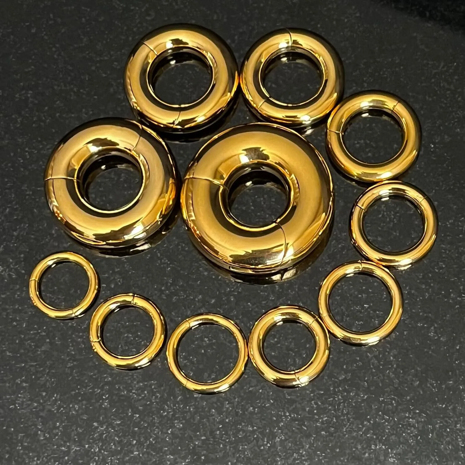 1 Piece Unique Large Gauge Hinged Segment Ring - IMPLANT GRADE TITANIUM - Septum Cartilage Hoop - Body Jewelry