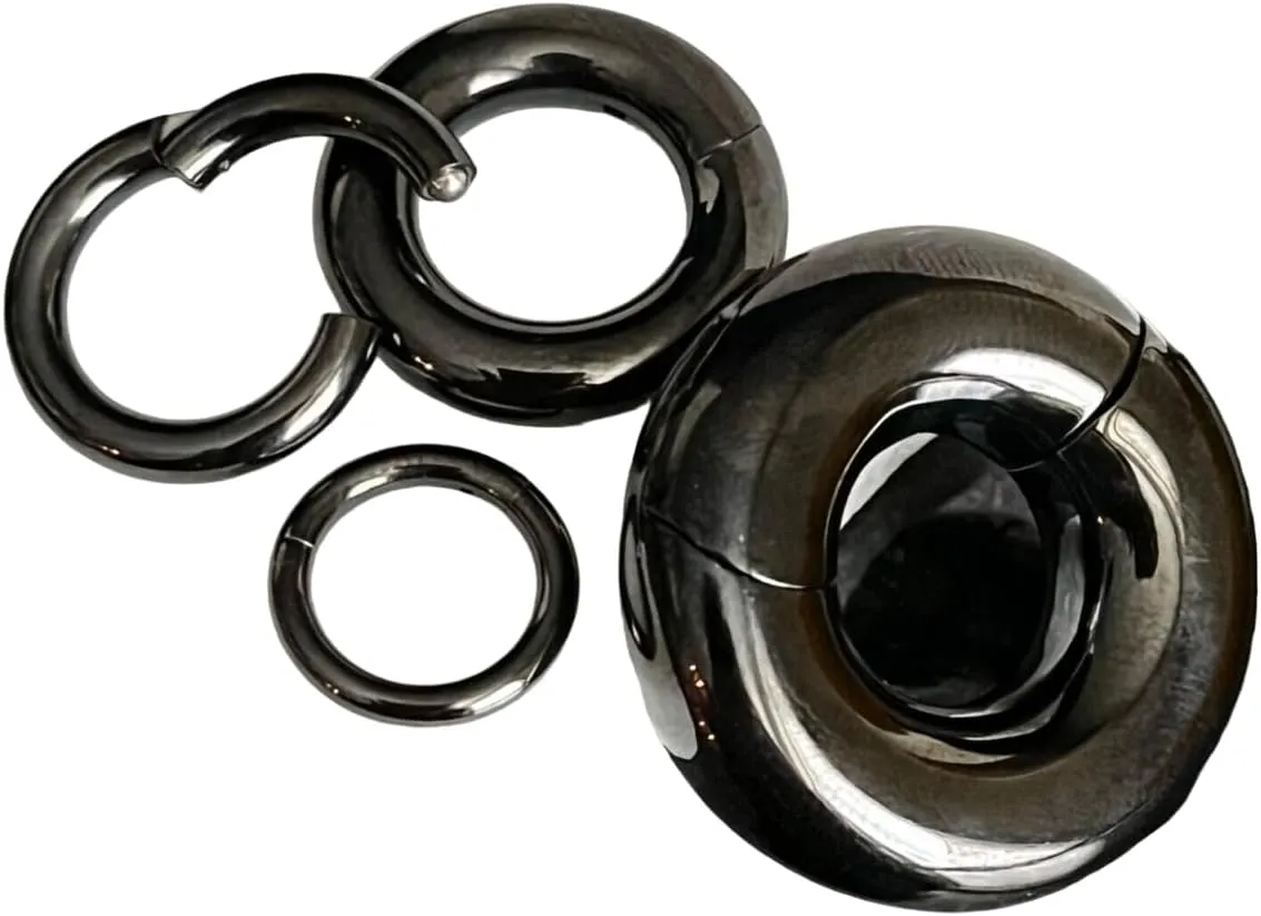 1 Piece Unique Large Gauge Hinged Segment Ring - IMPLANT GRADE TITANIUM - Septum Cartilage Hoop - Body Jewelry