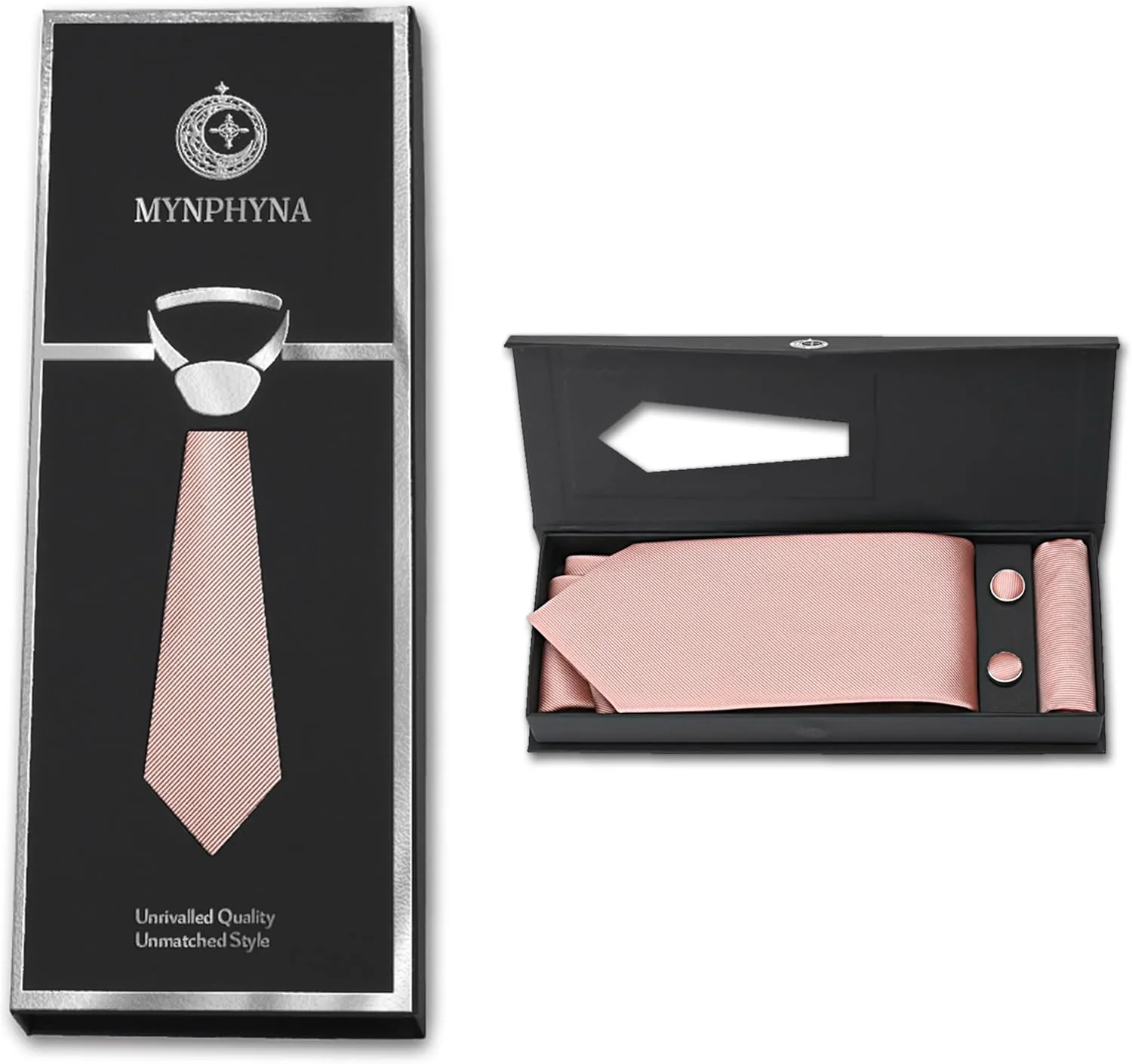 100% Microfiber Men's Tie Set in Gift Box with 3.15'' (8cm) Tie, Pocket Square, and Cufflinks