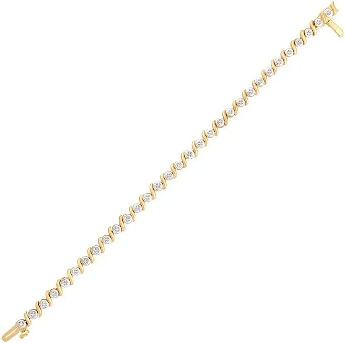 10K Gold or Sterling Silver Round Diamond Tennis Bracelet (1/3 cttw, I-J Color, I2-I3 Clarity), 7"