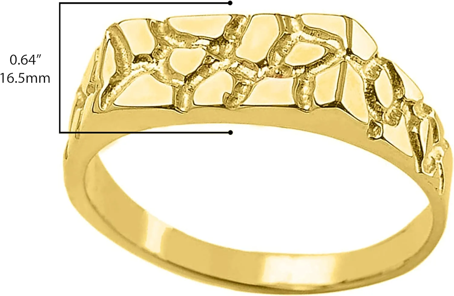 10K Rose, White or Yellow Gold Nugget Pinky Ring or Flat Signet Band - Choice of Gold Color