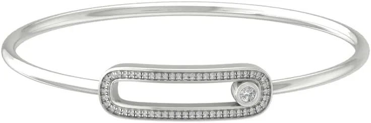 10K White Gold Diamond Bangle Bracelet (1/3 cttw, I-J Color, I2-I3 Clarity), 7"