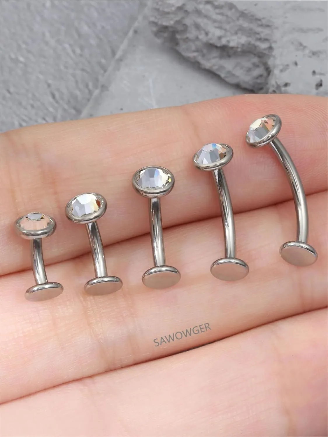 14G Titanium Internally Threaded Belly Button Ring  Hypoallergenic Floating Navel Piercing Jewelry, Lightweight Implant Grade Barbell for Women and Men, Secure & Comfortable Body Jewelry (16mm)