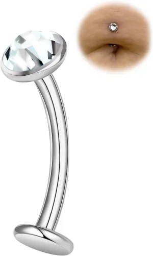 14G Titanium Internally Threaded Belly Button Ring  Hypoallergenic Floating Navel Piercing Jewelry, Lightweight Implant Grade Barbell for Women and Men, Secure & Comfortable Body Jewelry (16mm)