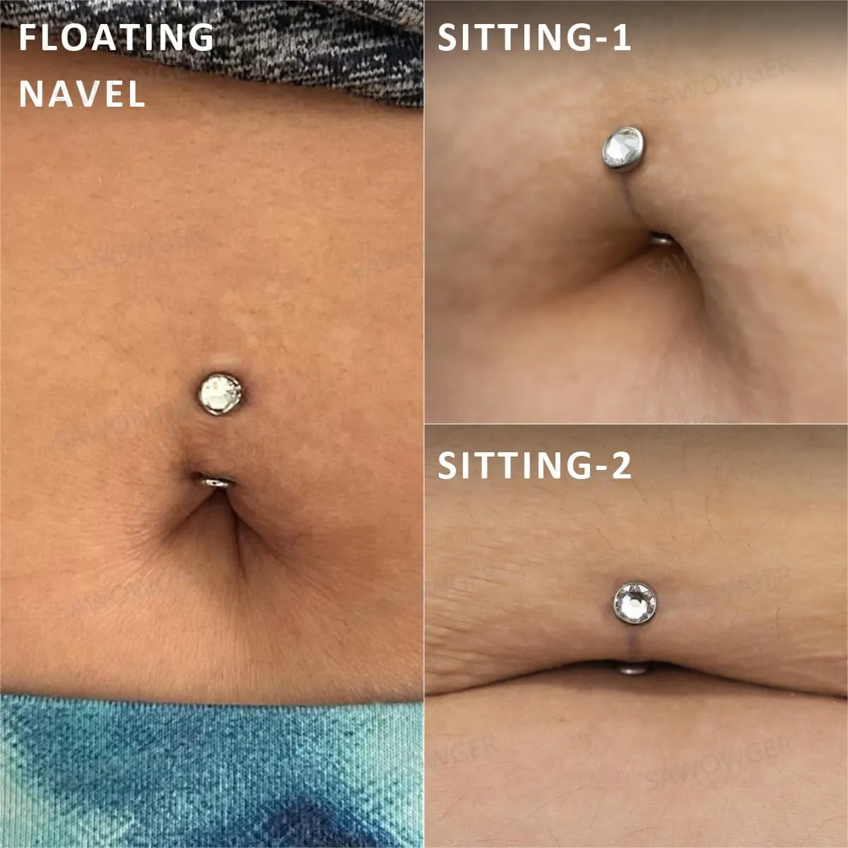 14G Titanium Internally Threaded Belly Button Ring  Hypoallergenic Floating Navel Piercing Jewelry, Lightweight Implant Grade Barbell for Women and Men, Secure & Comfortable Body Jewelry (16mm)
