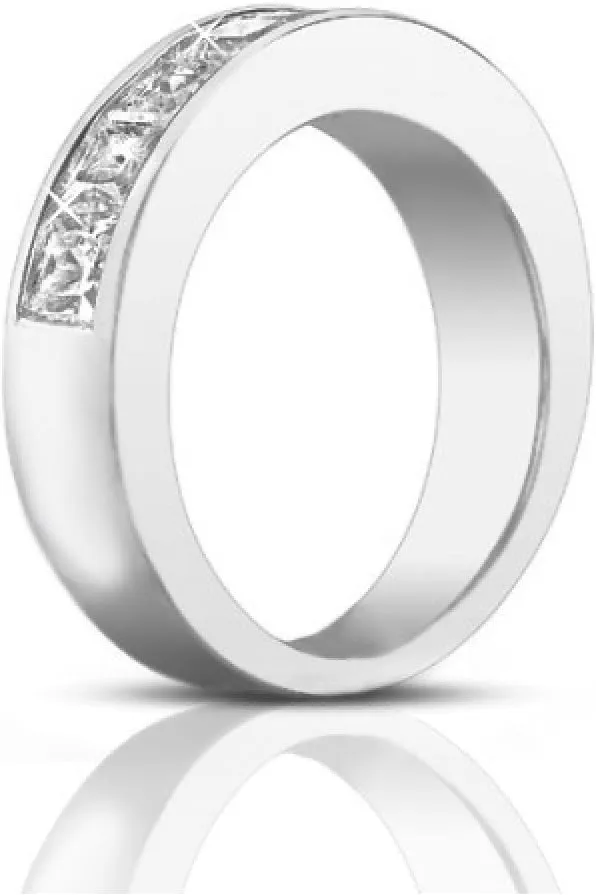 1.50 Ct Ladies Princess Cut Diamond Wedding Band Ring in Platinum