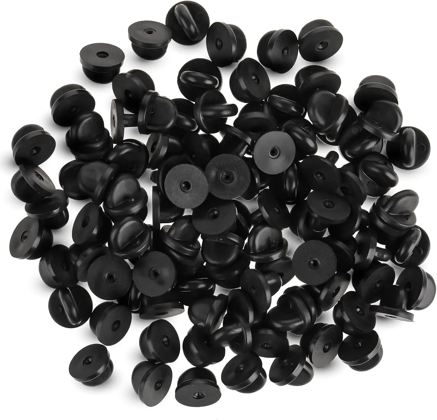 150 PCS Rubber Pin Backs, Lapel Pin Backs PVC Rubber Pin Backs Pin Safety Backs for Brooch Tie Hat Badge Insignia Lapel Pin Backings Pin Cap Keepers Replacement for Uniform Badges Black