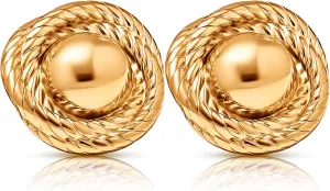 18K Gold Plated Hoop and Stud Earrings for Women  Hypoallergenic Fashion Jewelry, Chunky Geometric Design, Dainty Gold, Trendy Gold Earrings, Perfect for Daily Wear, Elegant and Durable
