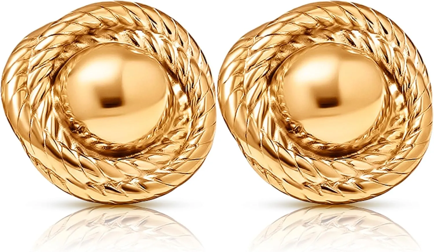 18K Gold Plated Hoop and Stud Earrings for Women  Hypoallergenic Fashion Jewelry, Chunky Geometric Design, Dainty Gold, Trendy Gold Earrings, Perfect for Daily Wear, Elegant and Durable