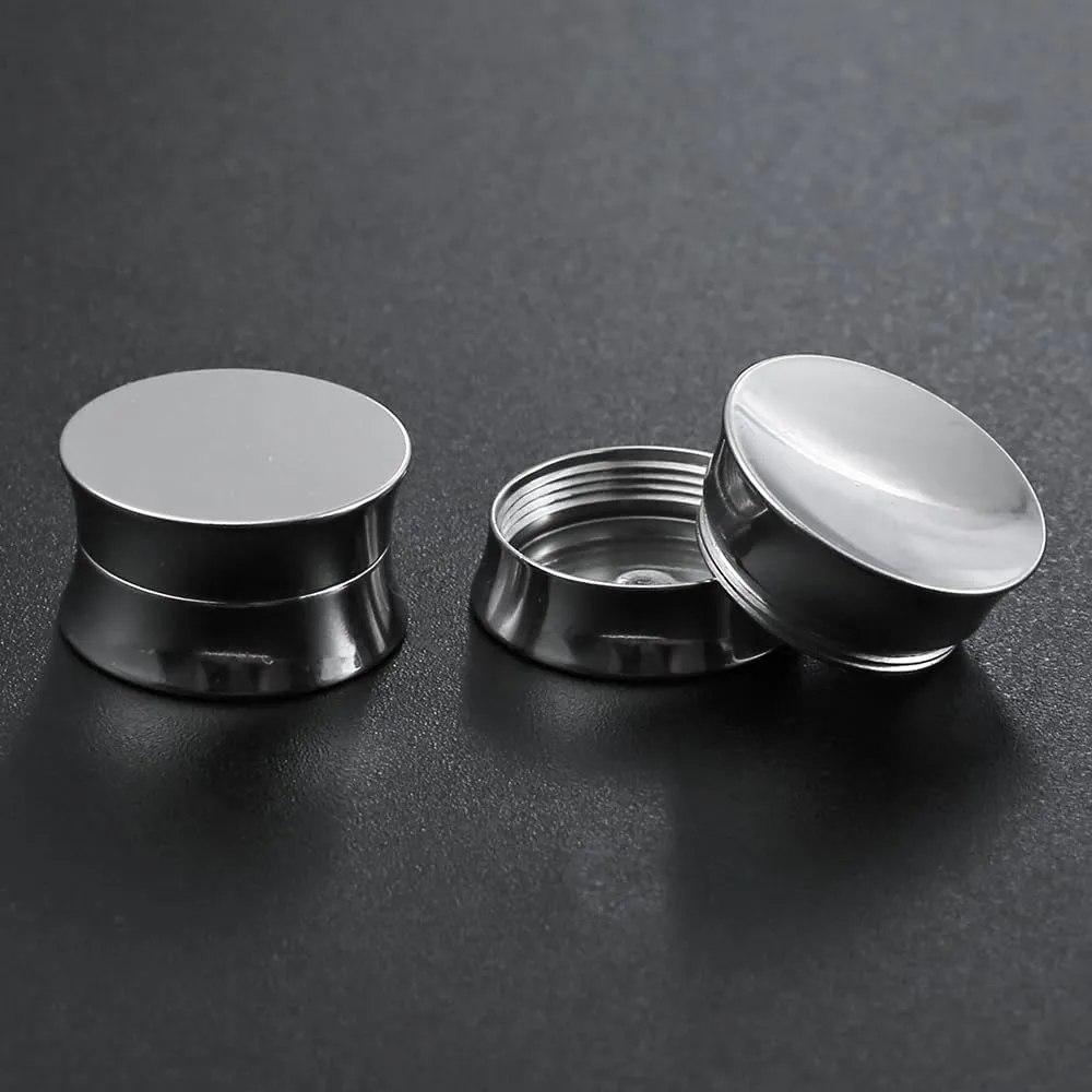 2 Pairs Selling Arc and Concave Design Stainless Steel Ear Gauges Plugs and Tunnels, Size 0g - 1 inch Surgical Steel Ear Stretcher Expander Body Jewelry