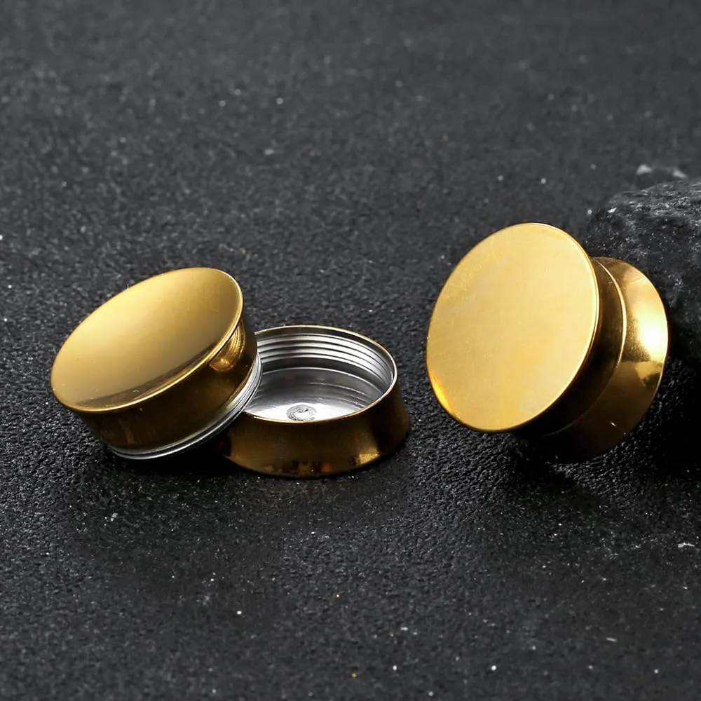 2 Pairs Selling Arc and Concave Design Stainless Steel Ear Gauges Plugs and Tunnels, Size 0g - 1 inch Surgical Steel Ear Stretcher Expander Body Jewelry