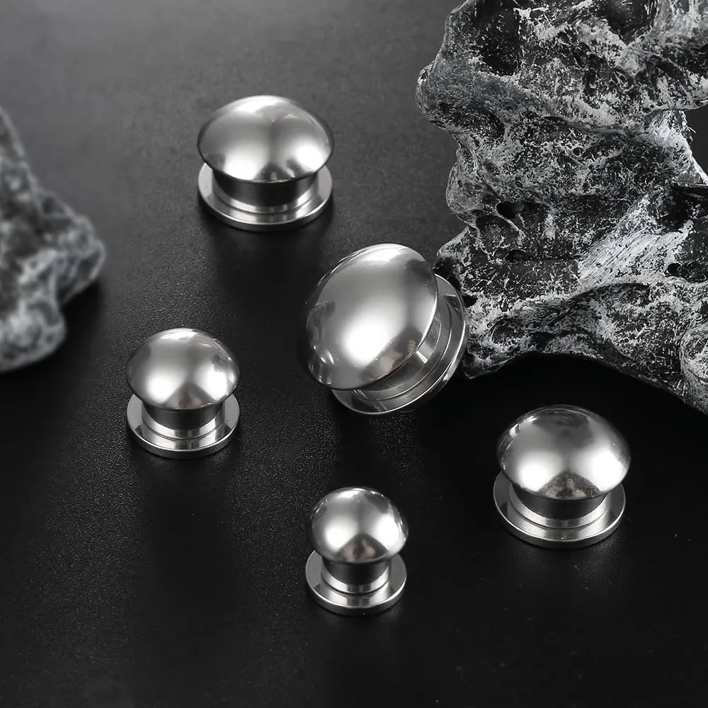 2 Pairs Selling Arc and Concave Design Stainless Steel Ear Gauges Plugs and Tunnels, Size 0g - 1 inch Surgical Steel Ear Stretcher Expander Body Jewelry