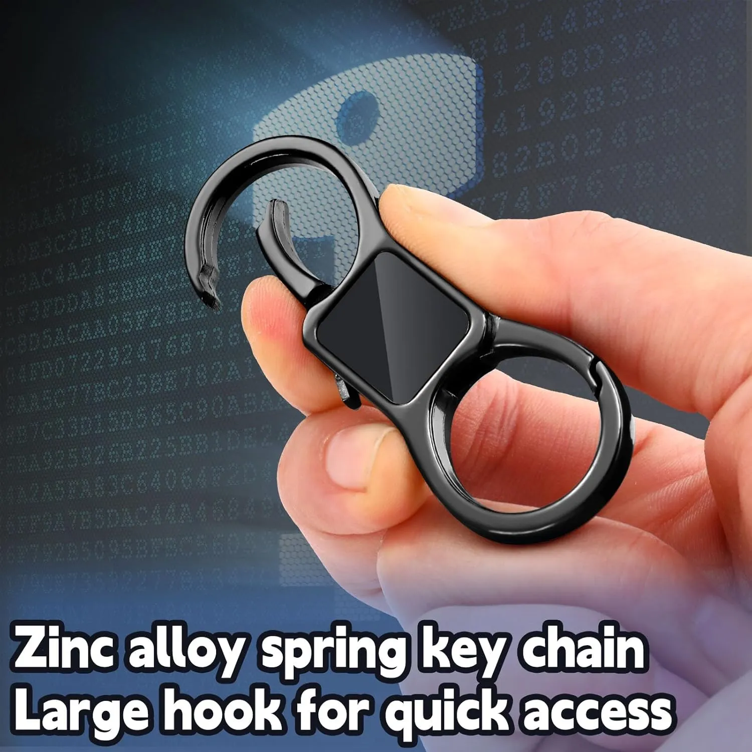 2 Pcs Keychain Quick Release Spring with 8 Stainless Key Rings and 4 D Rings Detachable Car Key Chain Spring Clip