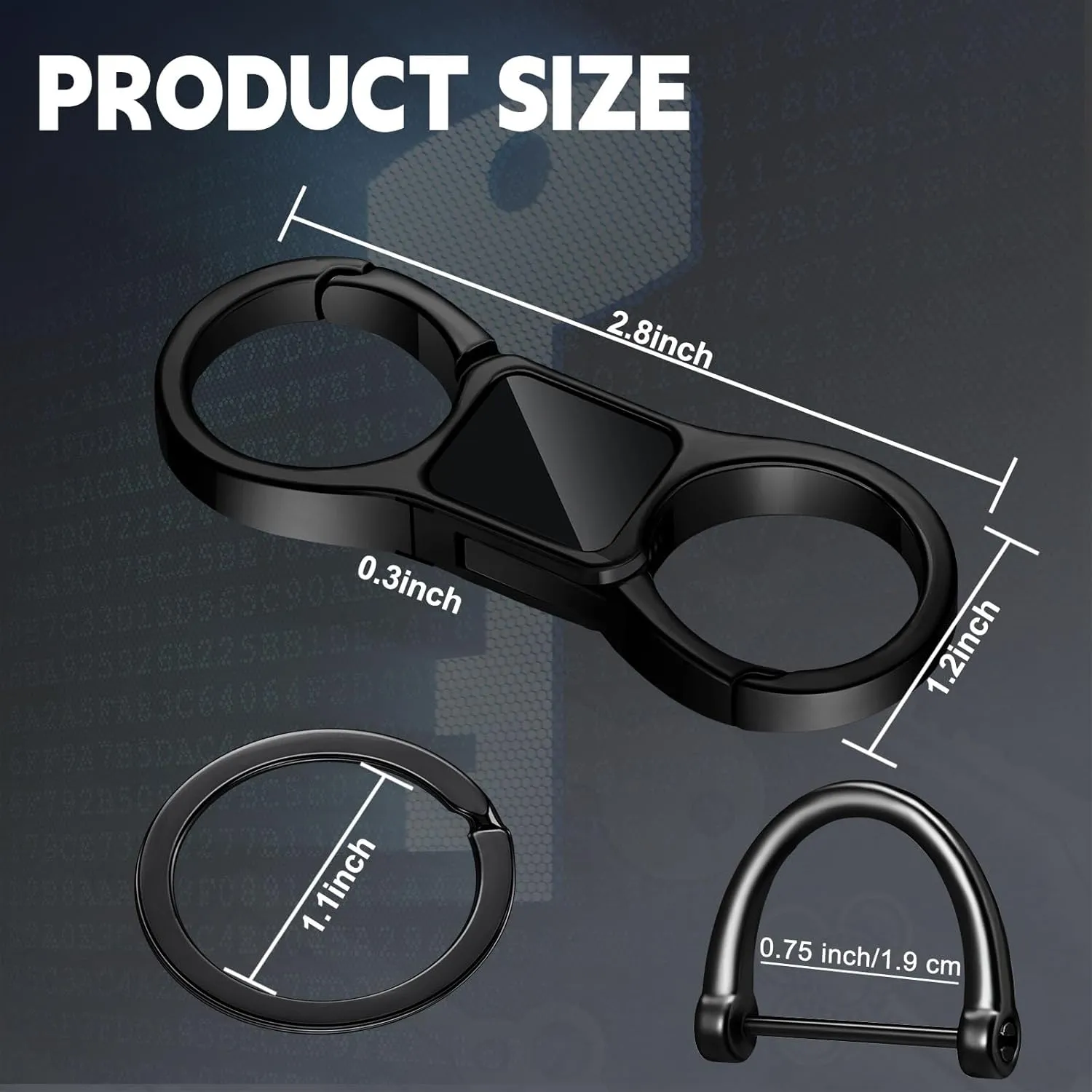 2 Pcs Keychain Quick Release Spring with 8 Stainless Key Rings and 4 D Rings Detachable Car Key Chain Spring Clip