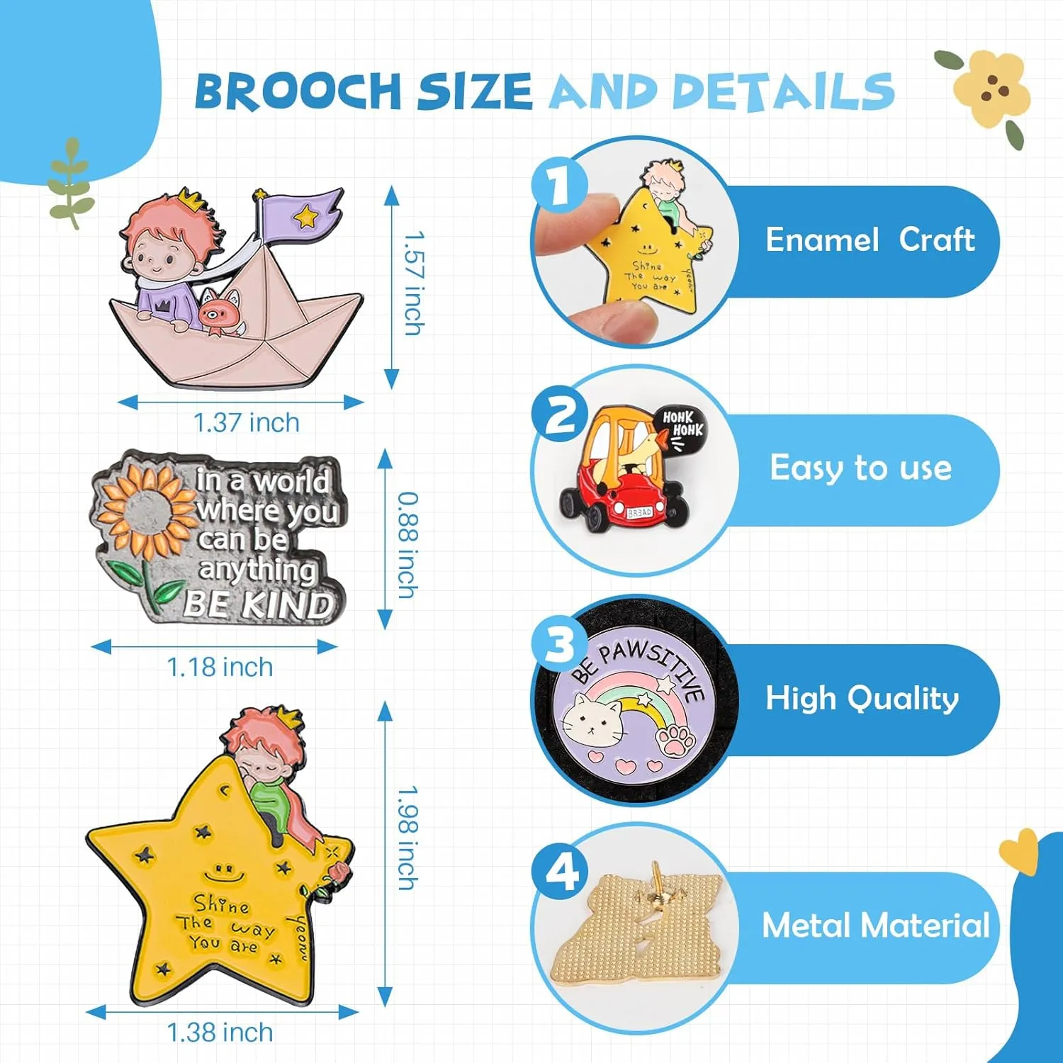 20/40/50 PCS Girl's Enamel Backpack Brooch Pins, Funny Enamel Pins Bulk Set Cool Button Pins Aesthetic Brooch Lapel Pins Anime for Backpacks, Jackets, Hats, Kids, GirlsRandom Style