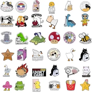 20/40/50 PCS Girl's Enamel Backpack Brooch Pins, Funny Enamel Pins Bulk Set Cool Button Pins Aesthetic Brooch Lapel Pins Anime for Backpacks, Jackets, Hats, Kids, GirlsRandom Style