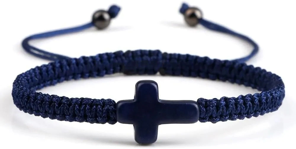 2/3PC Colorful Hand-Woven Cross Prayer Bracelet Couple Pairing Protection Bracelet Inspiring Christian Gifts