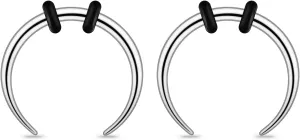 2/4 pcs Stainless Steel Nose Ear Rings Crescent Pincher Septum Taper Rings C Shape Buffalo Horseshoes Hoops Body Piercing Jewelry 10-18G