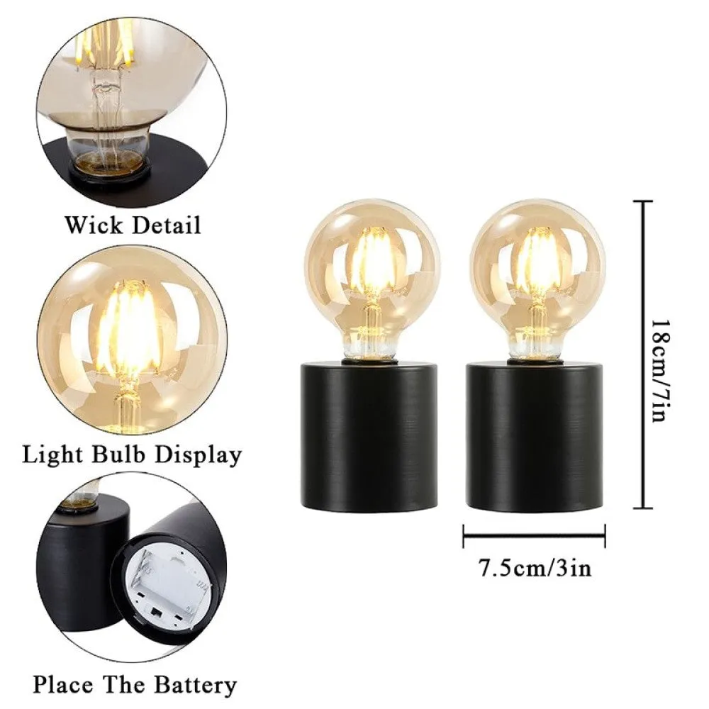 2pcs Wireless Battery Powered Table Lamp for Bedroom Home Decor