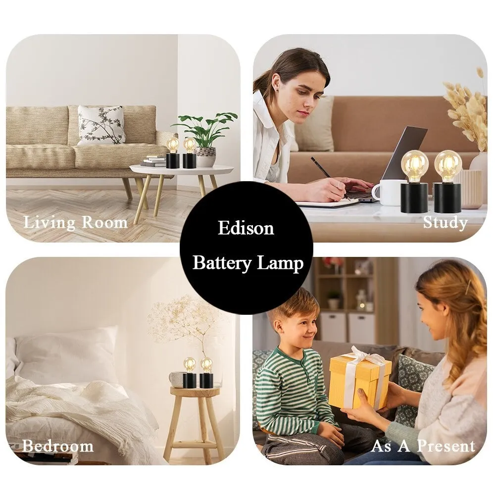 2pcs Wireless Battery Powered Table Lamp for Bedroom Home Decor