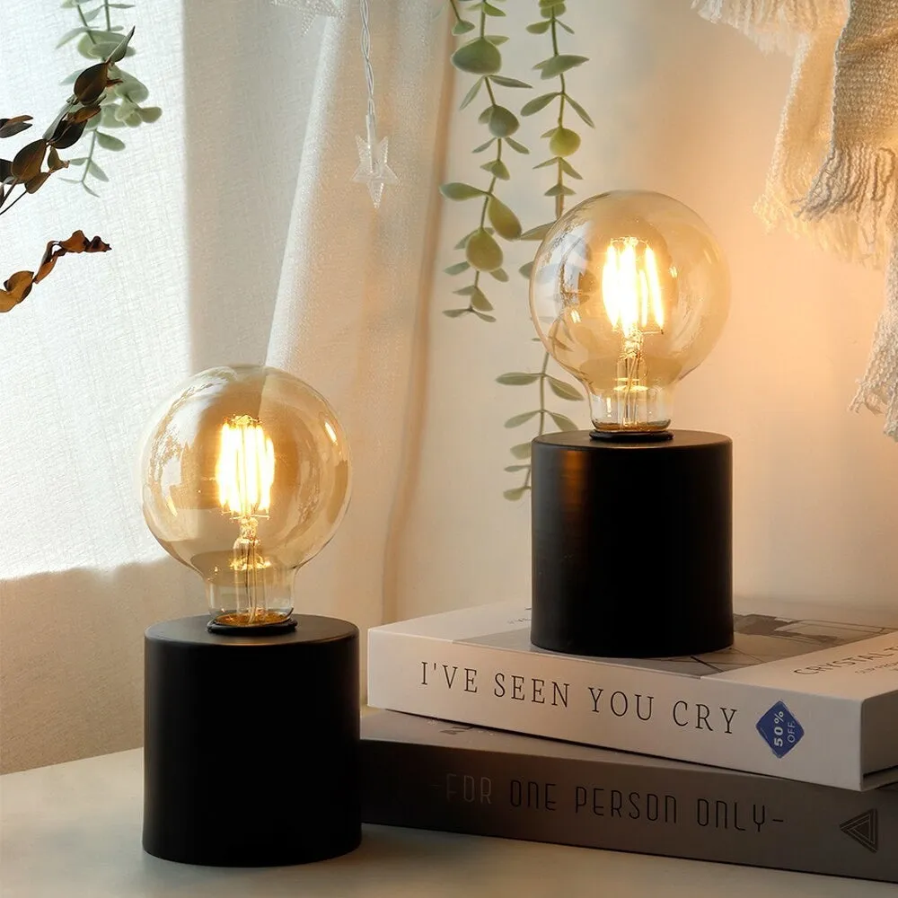 2pcs Wireless Battery Powered Table Lamp for Bedroom Home Decor