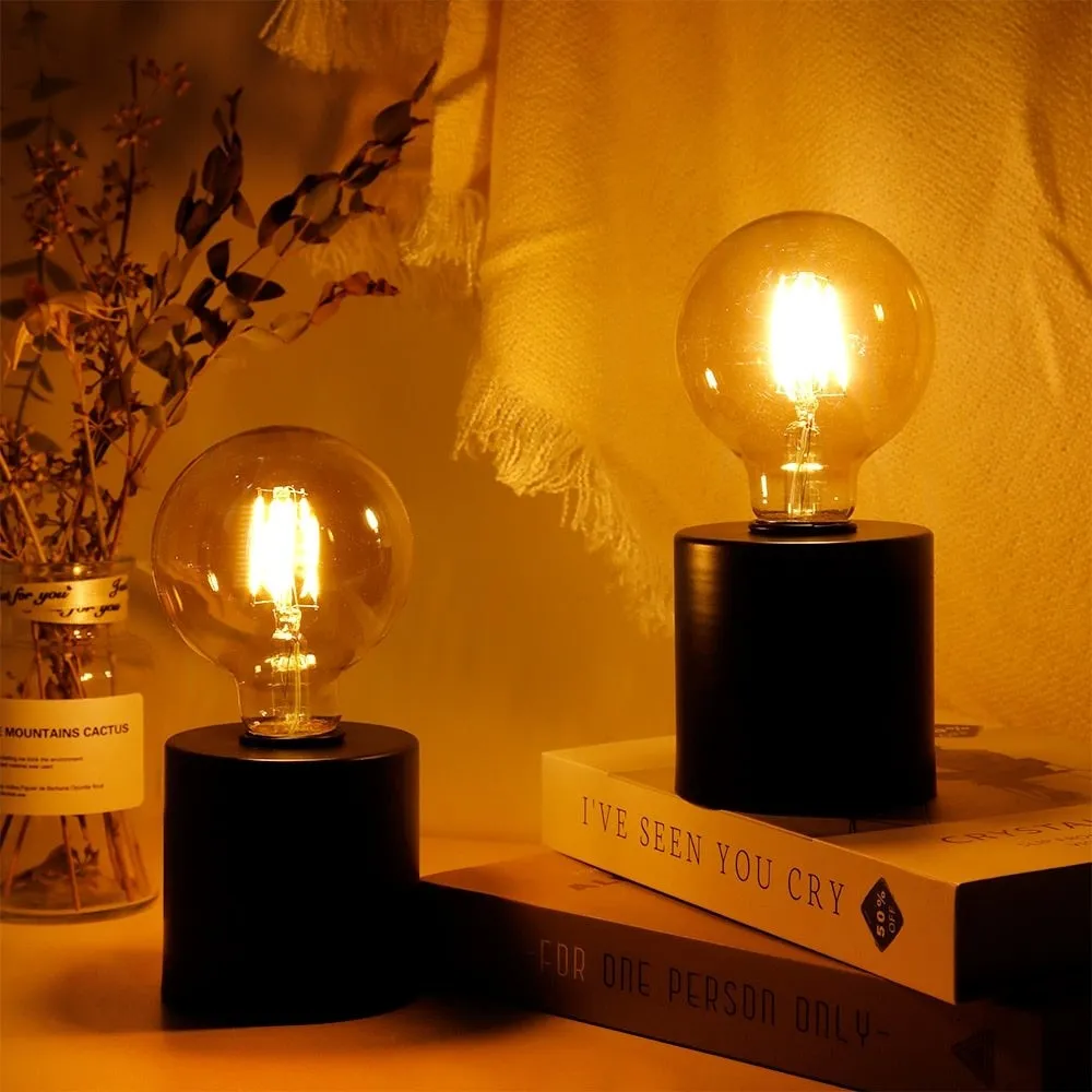 2pcs Wireless Battery Powered Table Lamp for Bedroom Home Decor