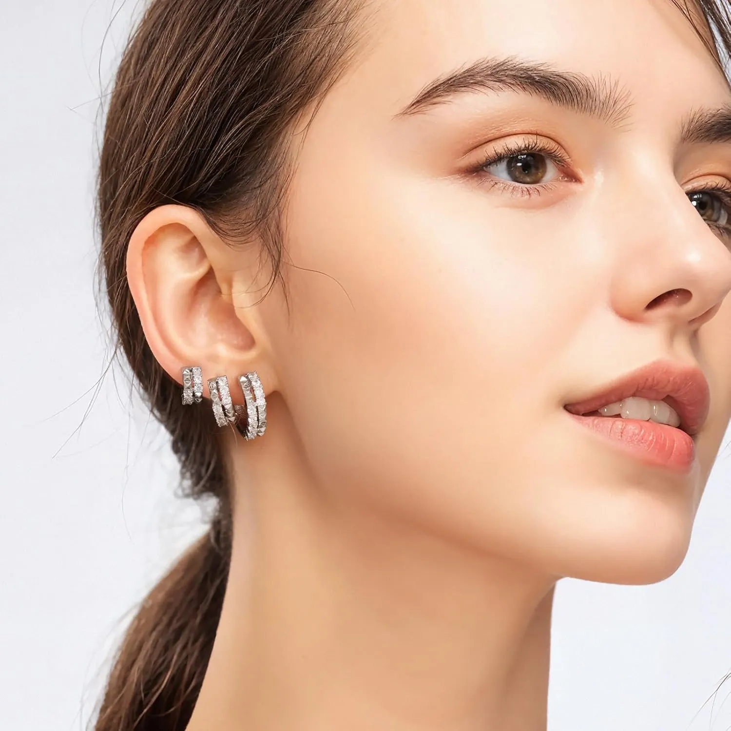 3 Pairs Gold Huggie Hoop Earrings Set for Women, Lightweight 18K Gold Plated Hypoallergenic Small Huggie for Multiple Piercing 8/10/12mm Tiny Hoop Punk Fashion Jewelry for Women and Men