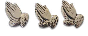 3-Piece Praying Hands Religious Lapel Pin Hat Pin & Tie Tack Set with Clutch Back by Novel Merk