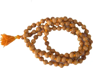 8MM Tulsi mala Beads Necklace Holy Basil 108   1 Beads Ram Japa Prayer Mala Energized 108 Hindu Tibetan Buddhist Rosary for Chanting Mantra
