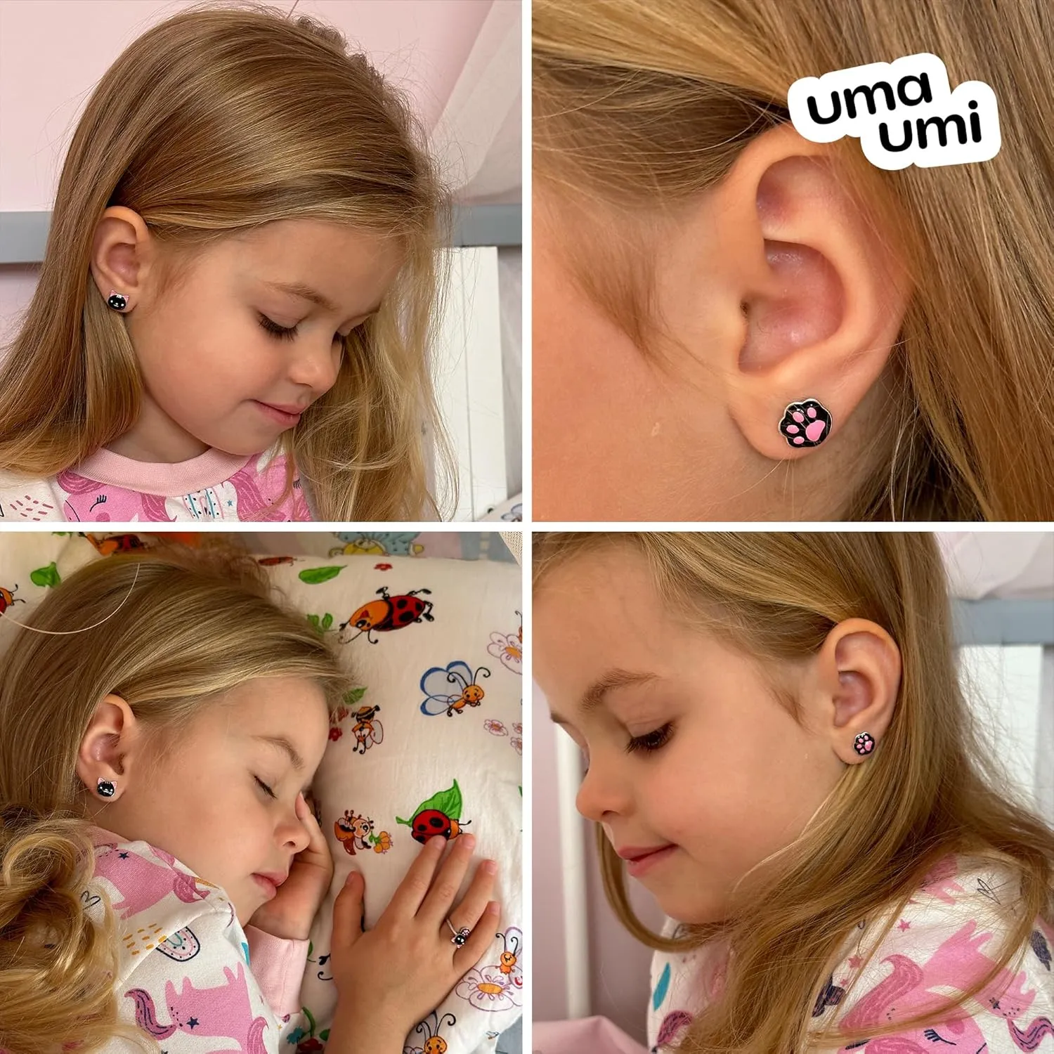 925 Heart Butterfly Star Unicorn Rainbow Cat Daisy Ladybug Dog Bunny Dance Birt Fox Angel Cloud Banana Tiger Animal Donut Stud Earrings for Baby Girls Kids 925 Sterling Silver Hypoallergenic Rhodium