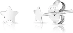 925 Sterling Silver, 24K Yellow or 18K Rose Gold Plated - VERY/TINY/SMALL Fashion Studs Earrings - Thin & Flat Stars - Diameter: 3.5, 4, 5 or 6 mm