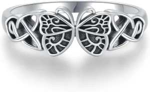 925 Sterling Silver Butterfly Rings/Butterfly Urn Rings for Ashes Celtic Knot Butterfly Ring Jewelry Gift for Women