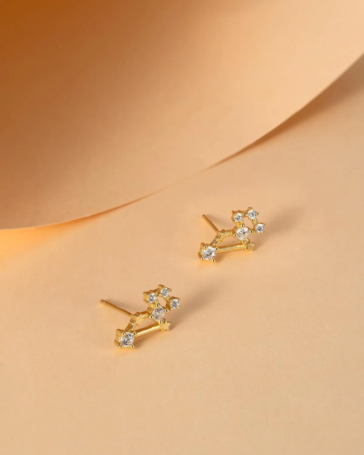 925 Sterling Silver Constellation Post Earrings for Women, 18K Gold Plated Zodiac Stud Earrings, Personalized Horoscope Celestial Jewelry Birthday Christmas Gifts for Women Wife Girlfriend