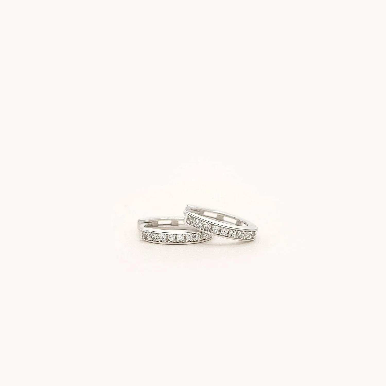 925 Sterling Silver Cubic Zirconia Huggie Hoop Earrings