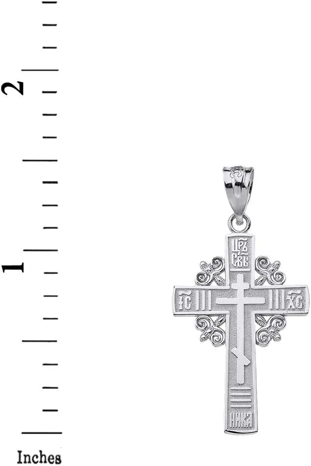 925 Sterling Silver Russian Orthodox IC XC NIKA Cross Pendant Necklace