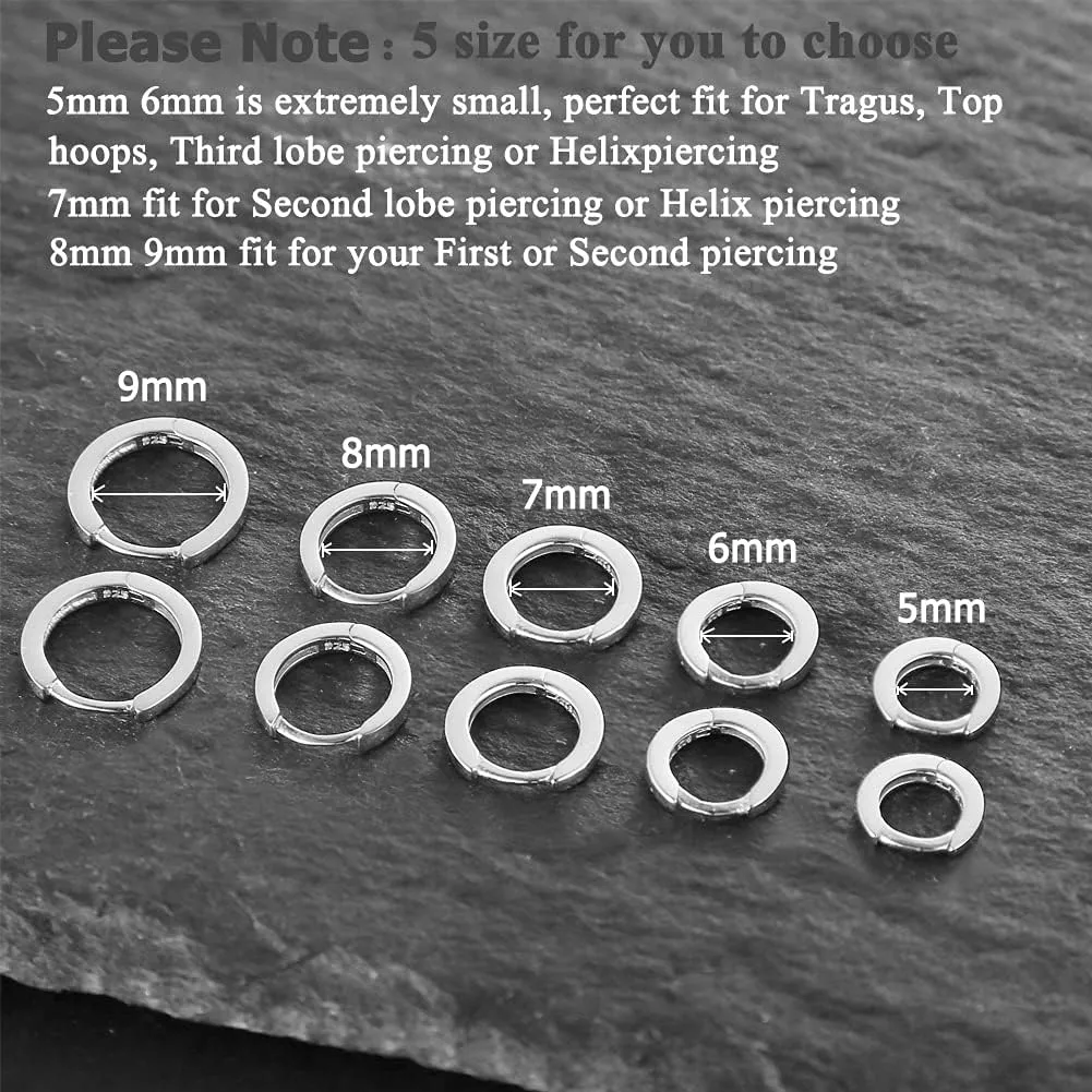 925 Sterling Silver Small Gold Hoop Earrings for Women Girls 14K Gold Huggie Earrings Tiny Hypoallergenic Cartilage Earrings Hoops