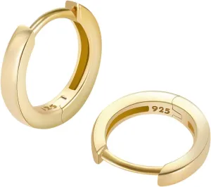 925 Sterling Silver Small Gold Hoop Earrings for Women Girls 14K Gold Huggie Earrings Tiny Hypoallergenic Cartilage Earrings Hoops