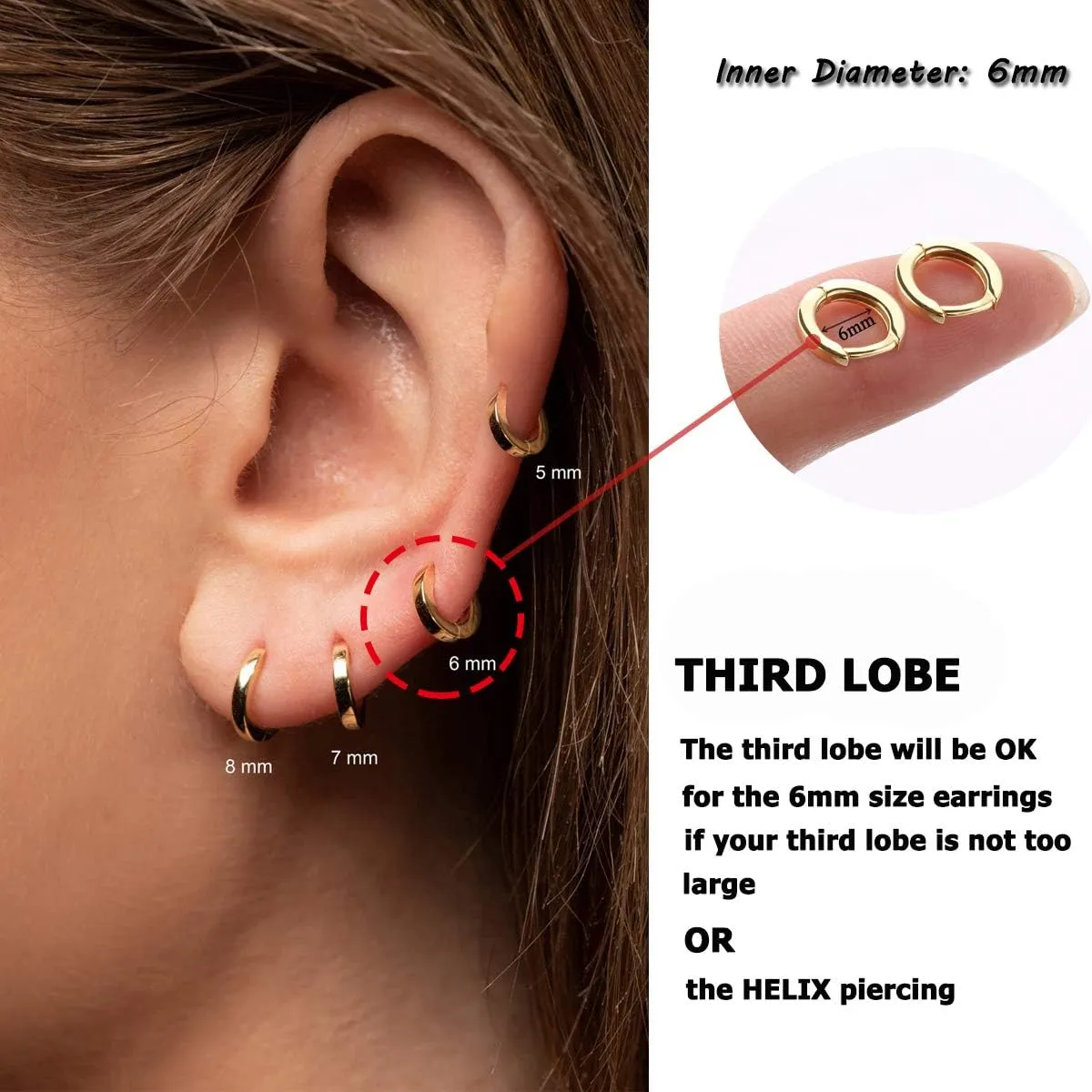 925 Sterling Silver Small Gold Hoop Earrings for Women Girls 14K Gold Huggie Earrings Tiny Hypoallergenic Cartilage Earrings Hoops