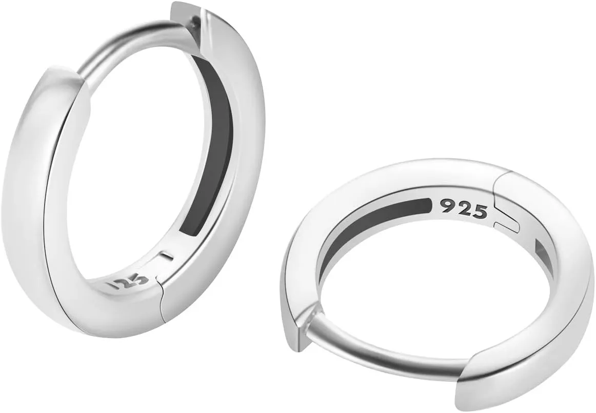 925 Sterling Silver Small Gold Hoop Earrings for Women Girls 14K Gold Huggie Earrings Tiny Hypoallergenic Cartilage Earrings Hoops