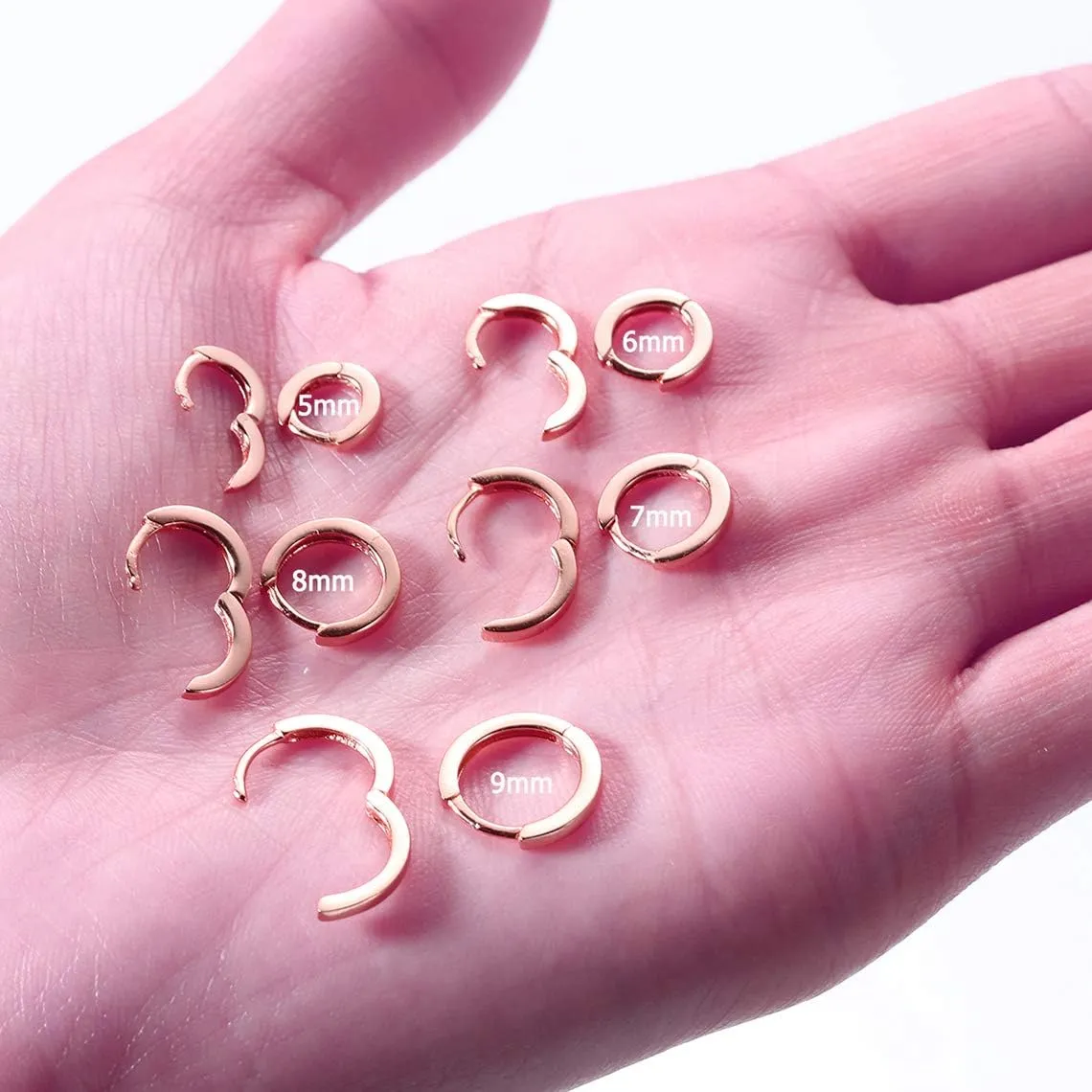 925 Sterling Silver Small Gold Hoop Earrings for Women Girls 14K Gold Huggie Earrings Tiny Hypoallergenic Cartilage Earrings Hoops