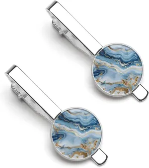 Abstract Marble Texture Tie Clip Tack Pins Cufflinks Necktie Bar Pinch Business Wedding Clothing Accessories for Men Women