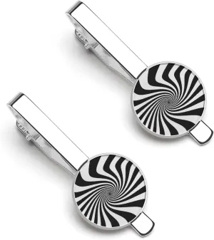 Abstract Spirally Stripes Tie Clip Tack Pins Cufflinks Necktie Bar Pinch Business Wedding Clothing Accessories for Men Women