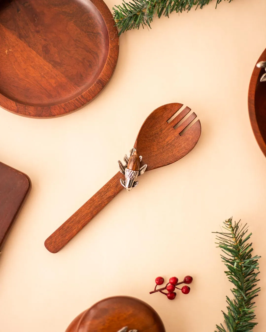 Acorn Salad Server Set