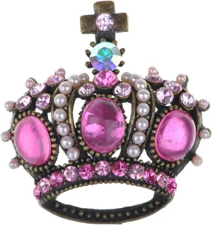 Alilang Crystal Rhinestone Gem Queen Crown Tiara Jewelry Pin Brooch
