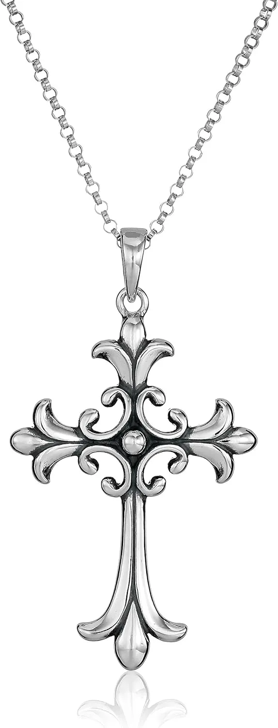 Amazon Essentials .925 Sterling Silver Celtic Pendant Necklace for Women, 18" Rolo Chain, Hypoallergenic Women's Jewelry