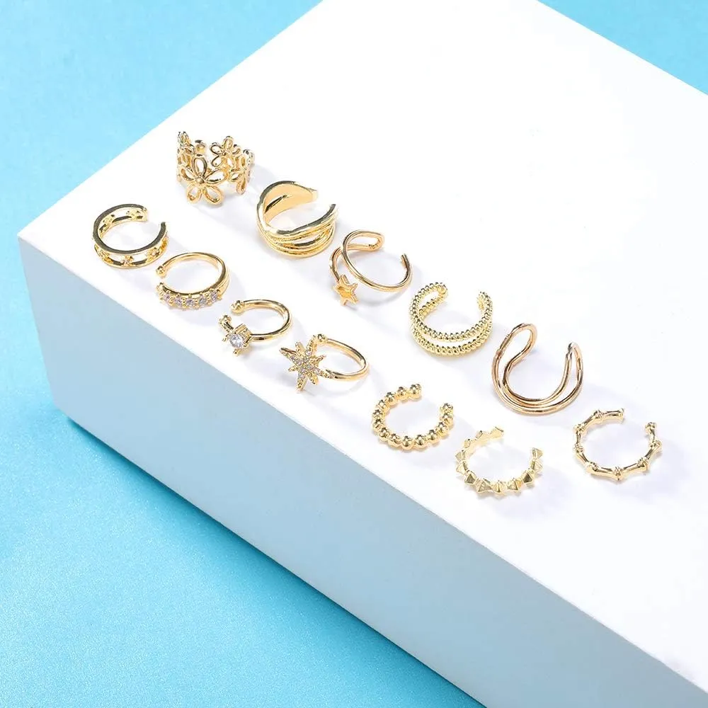AoedeJ Cute Butterfly Stud Earrings Sterling Silver Ear Cuff Zircon Butterfly Earrings for Women and Girls
