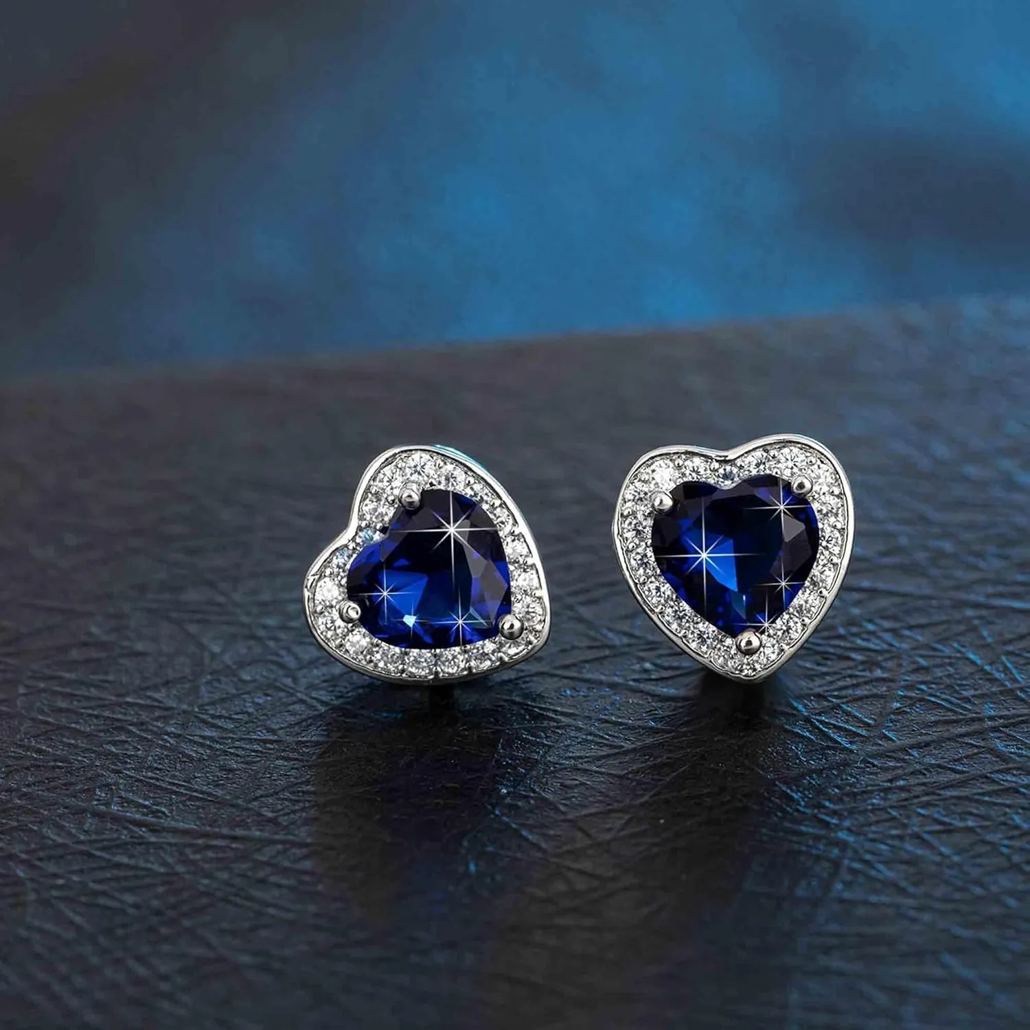 Austrian Crystal Halo Heart Stud Earrings for Women Fashion 925 Sterling Silver Hypoallergenic Jewelry