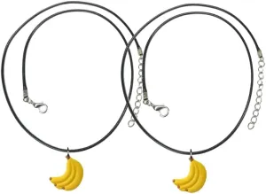 Banana Pendant Necklace Bracelet Neck Wrist or Ankle Yazzle Dazzle Set of 2