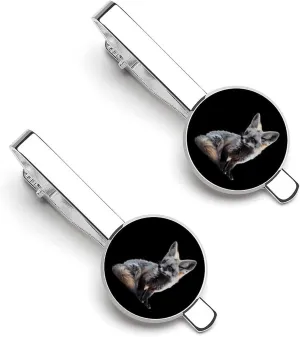 Bat-eared Fox Tie Clip Tack Pins Cufflinks Necktie Bar Pinch Business Wedding Clothing Accessories for Men Women
